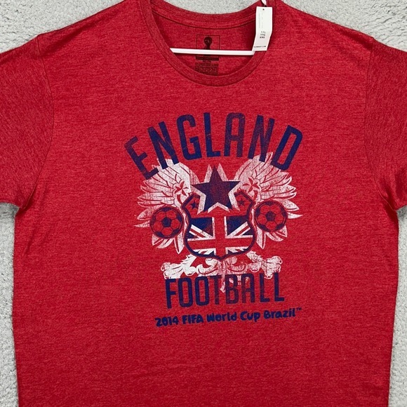 England‎ Football FIFA World Cup T-Shirt Mens 2XL Red Crewneck Tee Old Navy NEW - Picture 1 of 10
